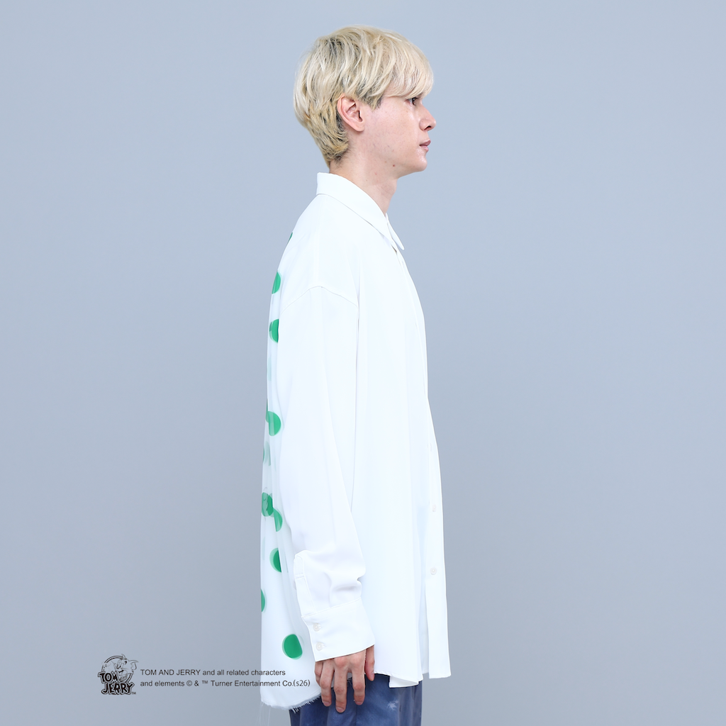 TOM&JERRY TROUBLE MAKER LONG SHIRT WHITE TR-159