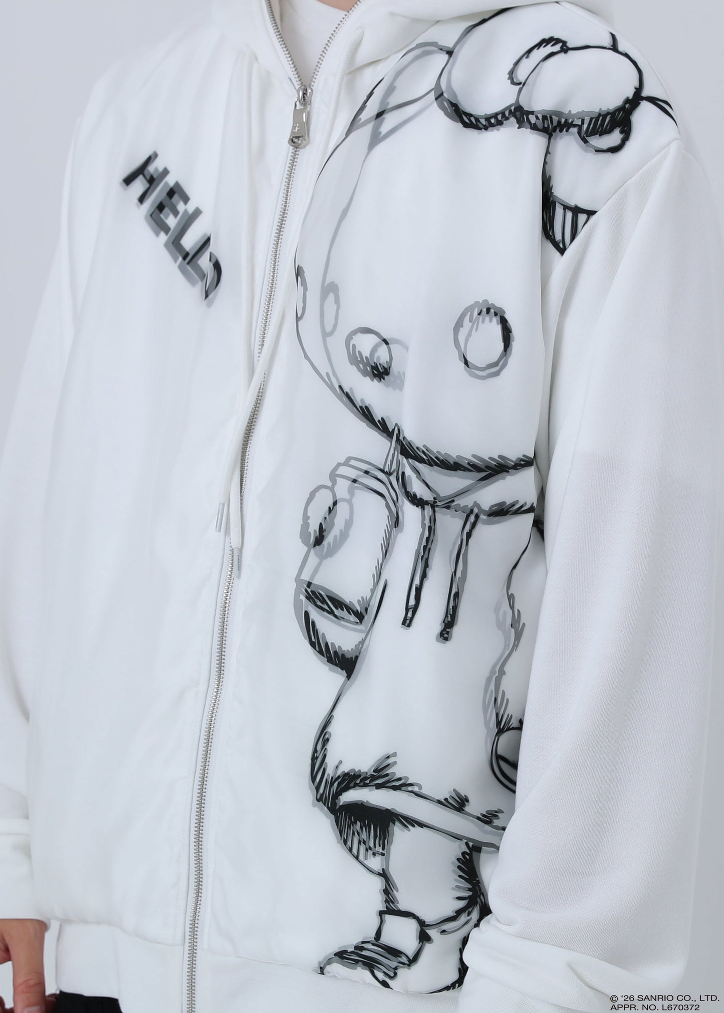 HELLO KITTY ZIP PARKA SKETCH TR-103 WHITE