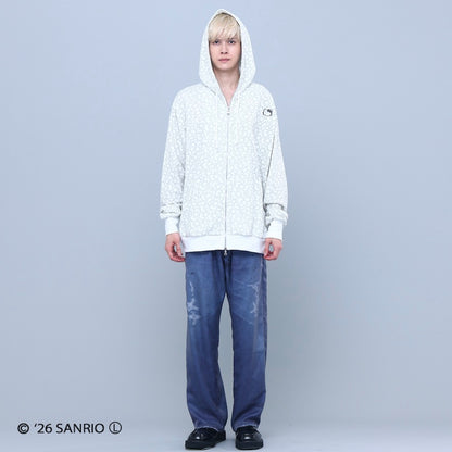 HELLO KITTY RIBBON ZIP PARKA WHITE/BLACK TR-162