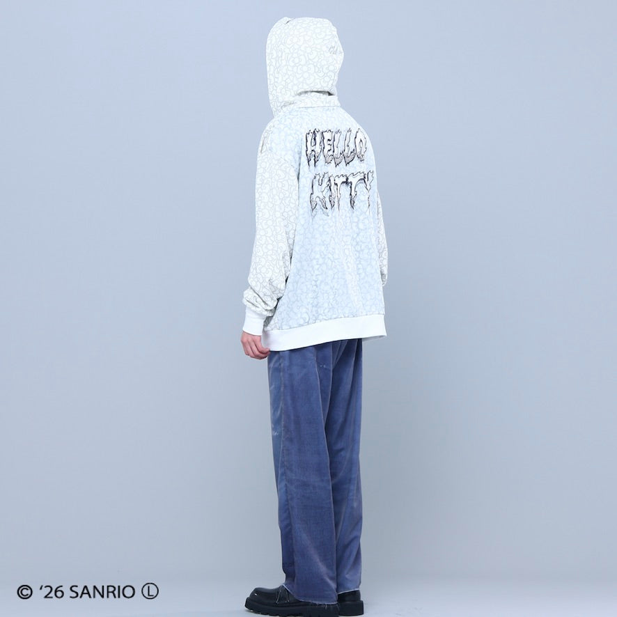 HELLO KITTY RIBBON ZIP PARKA WHITE/BLACK TR-162