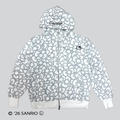 HELLO KITTY RIBBON ZIP PARKA WHITE/BLACK TR-162