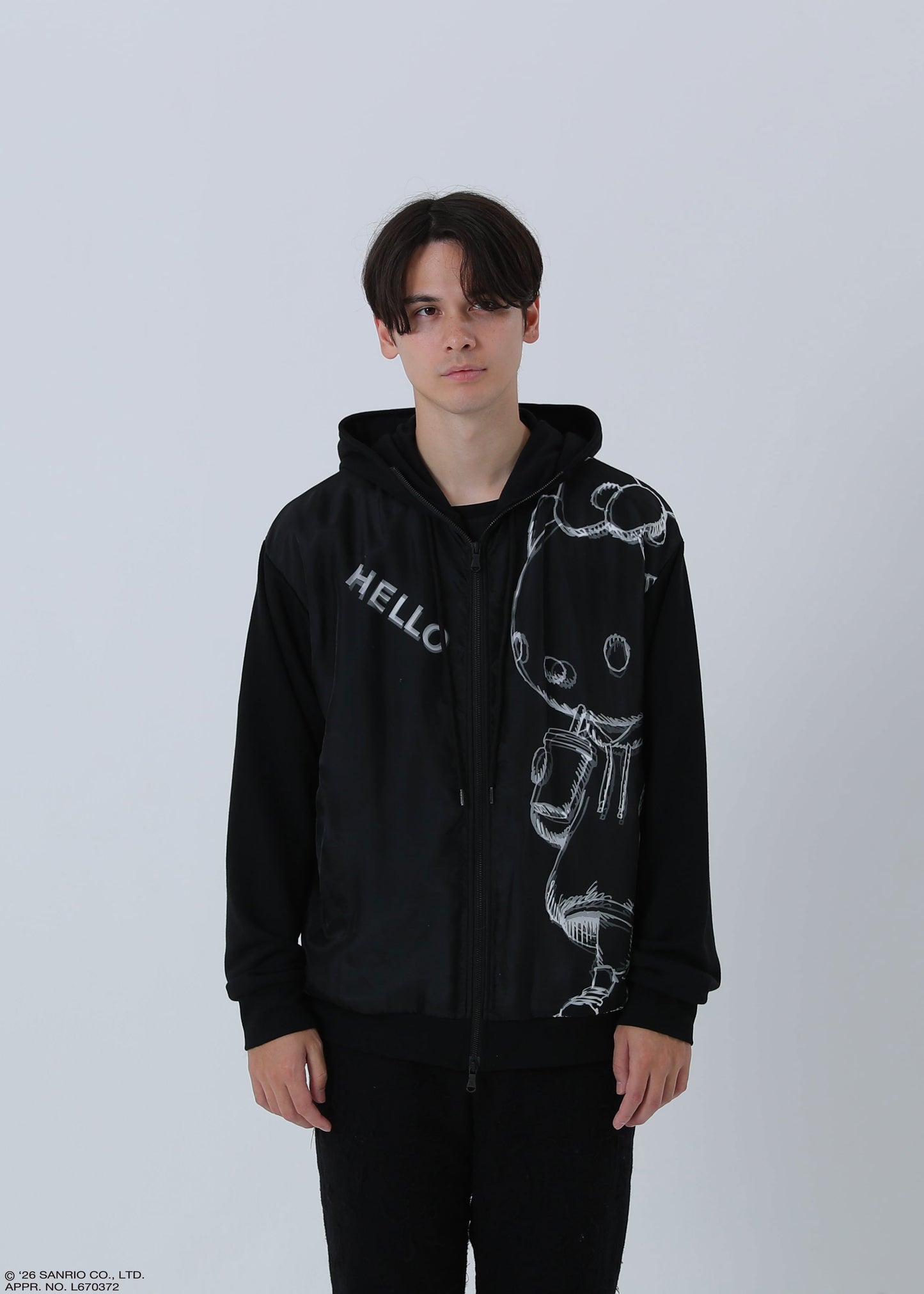 HELLO KITTY ZIP PARKA SKETCH TR-103 BLACK