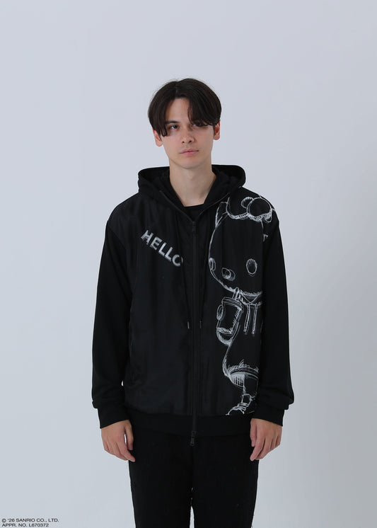 HELLO KITTY ZIP PARKA SKETCH TR-103 BLACK