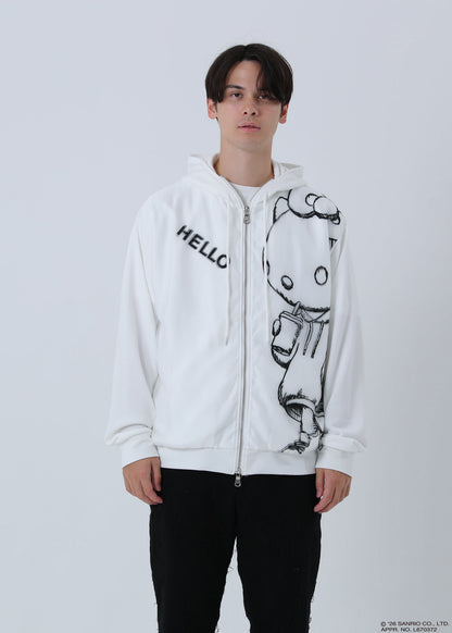HELLO KITTY ZIP PARKA SKETCH TR-103 WHITE