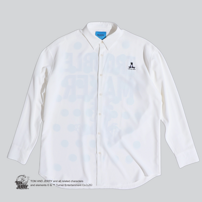 TOM&JERRY TROUBLE MAKER LONG SHIRT WHITE TR-159