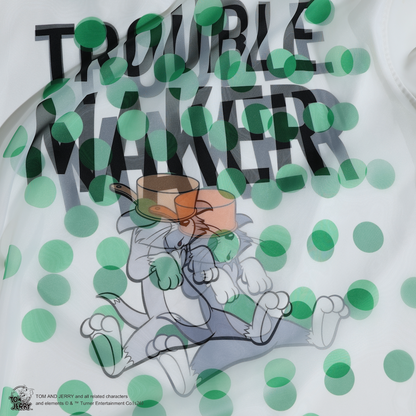 TOM&JERRY TROUBLE MAKER LONG SHIRT WHITE TR-159