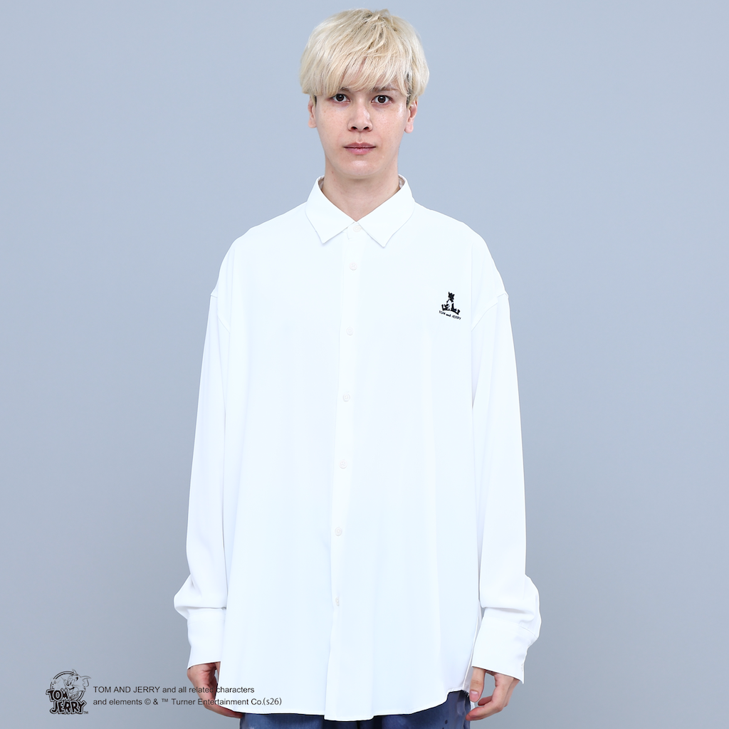 TOM&JERRY TROUBLE MAKER LONG SHIRT WHITE TR-159