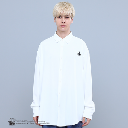 TOM&JERRY TROUBLE MAKER LONG SHIRT WHITE TR-159