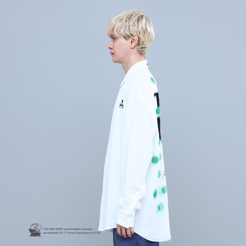 TOM&JERRY TROUBLE MAKER LONG SHIRT WHITE TR-159