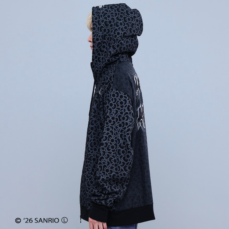 HELLO KITTY RIBBON ZIP PARKA WHITE/BLACK TR-162