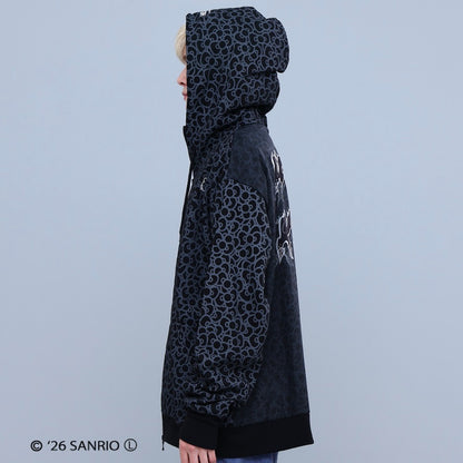 HELLO KITTY RIBBON ZIP PARKA WHITE/BLACK TR-162