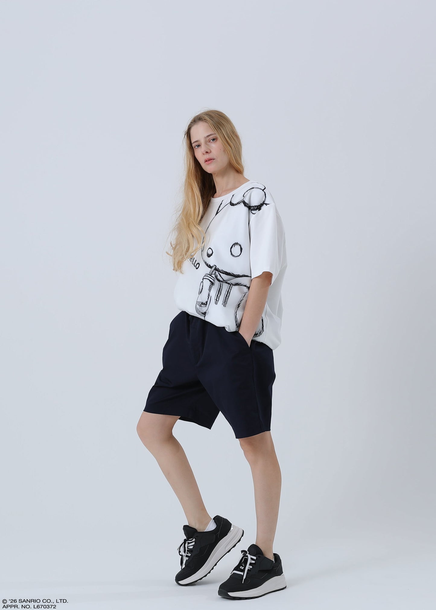 HELLO KITTY T-SHIRT SKETCH TR-095 WHITE