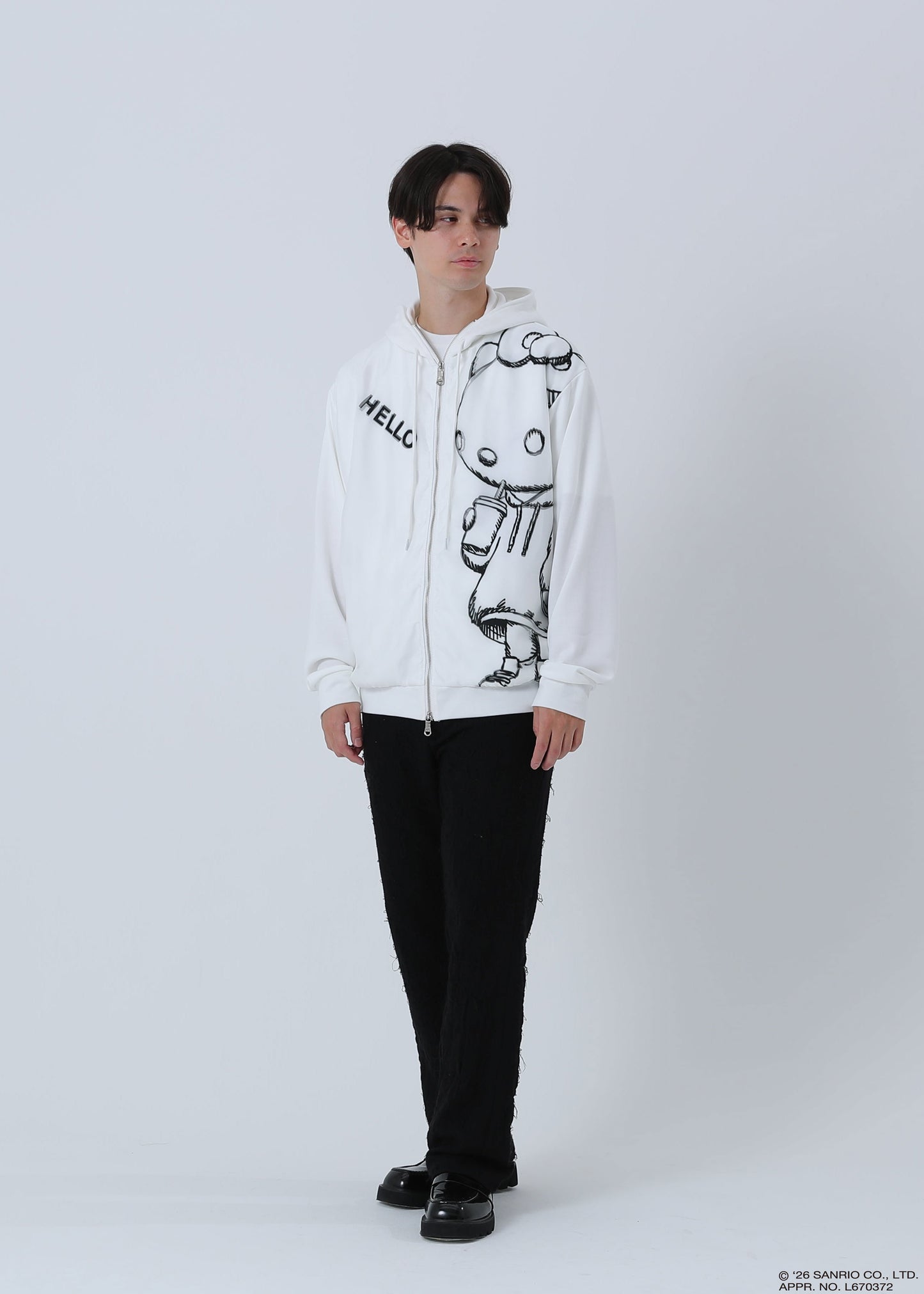 HELLO KITTY ZIP PARKA SKETCH TR-103 WHITE