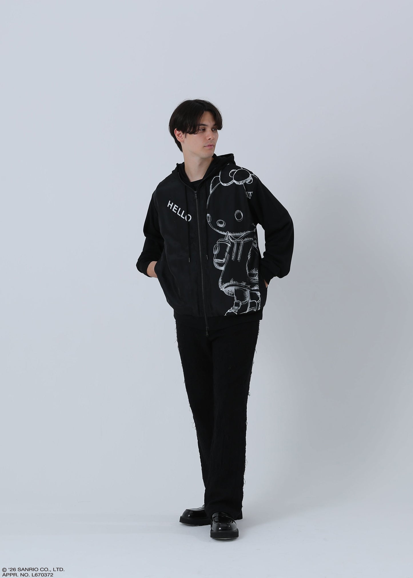 HELLO KITTY ZIP PARKA SKETCH TR-103 BLACK