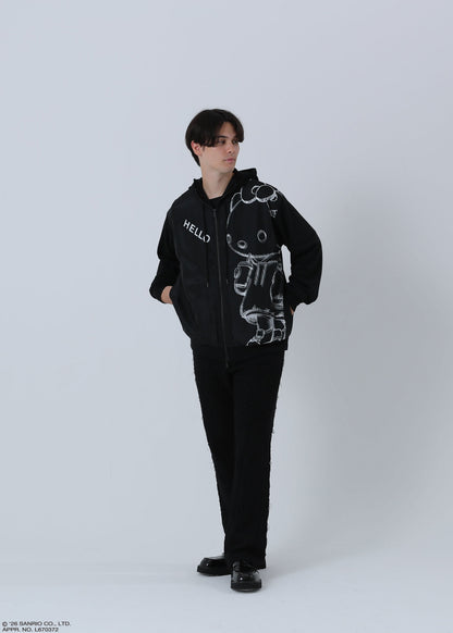 HELLO KITTY ZIP PARKA SKETCH TR-103 BLACK
