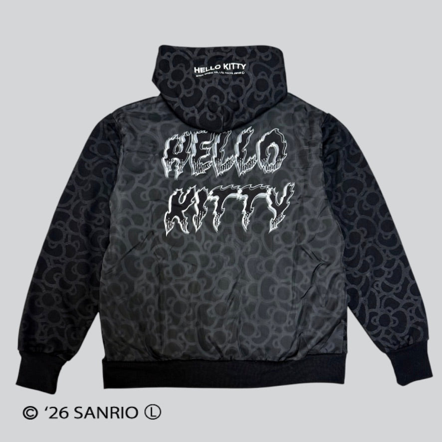 HELLO KITTY RIBBON ZIP PARKA WHITE/BLACK TR-162