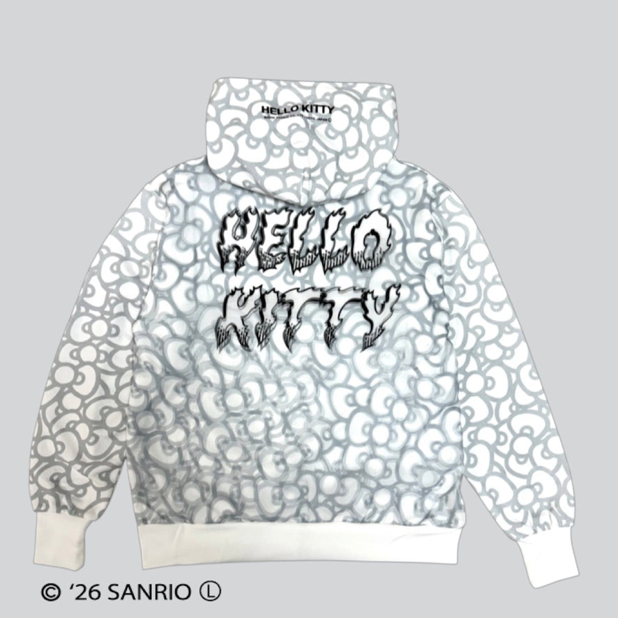HELLO KITTY RIBBON ZIP PARKA WHITE/BLACK TR-162