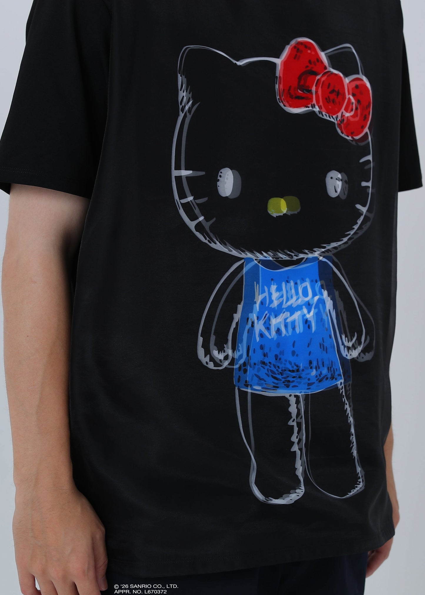 HELLO KITTY T-SHIRT CRAYON TR-094 BLACK