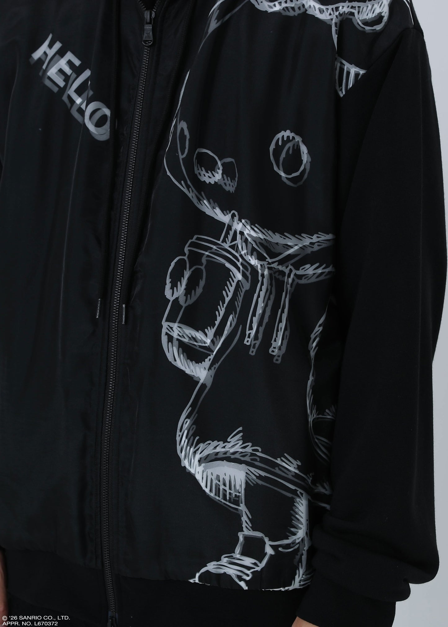 HELLO KITTY ZIP PARKA SKETCH TR-103 BLACK
