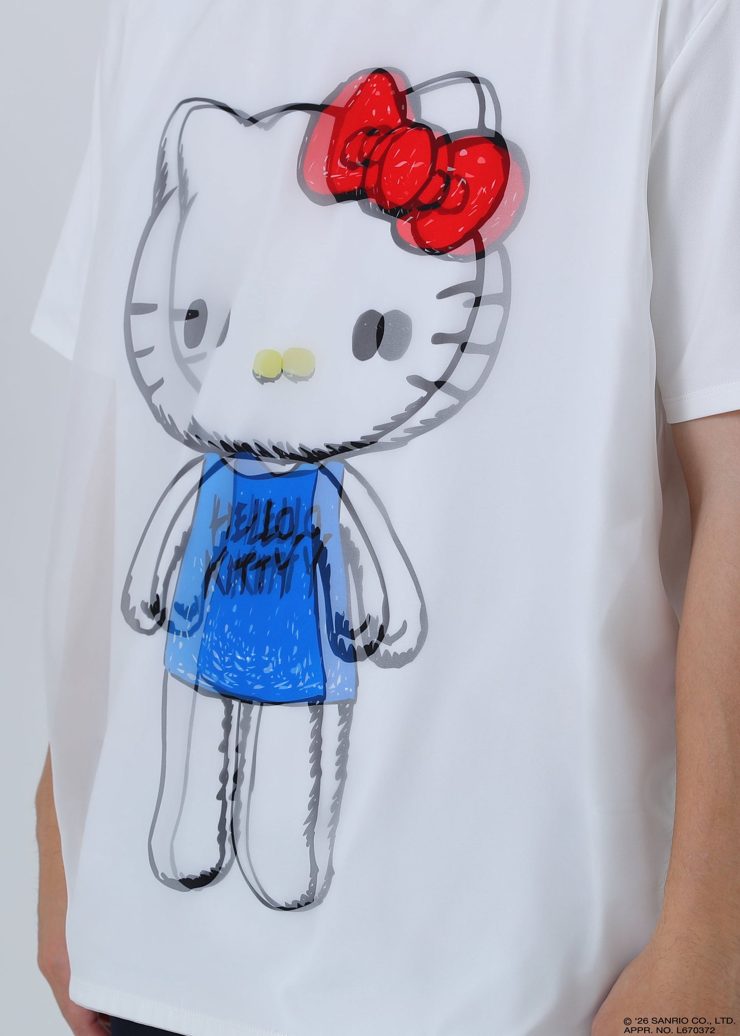 HELLO KITTY T-SHIRT CRAYON TR-094 WHITE