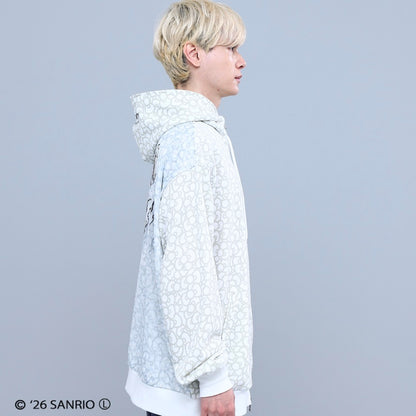 HELLO KITTY RIBBON ZIP PARKA WHITE/BLACK TR-162