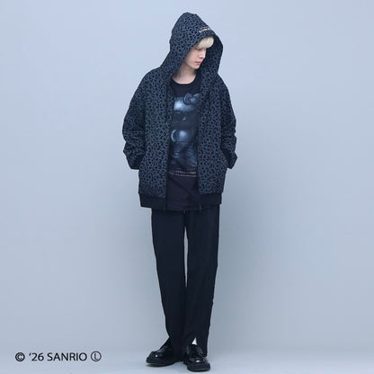 HELLO KITTY RIBBON ZIP PARKA WHITE/BLACK TR-162