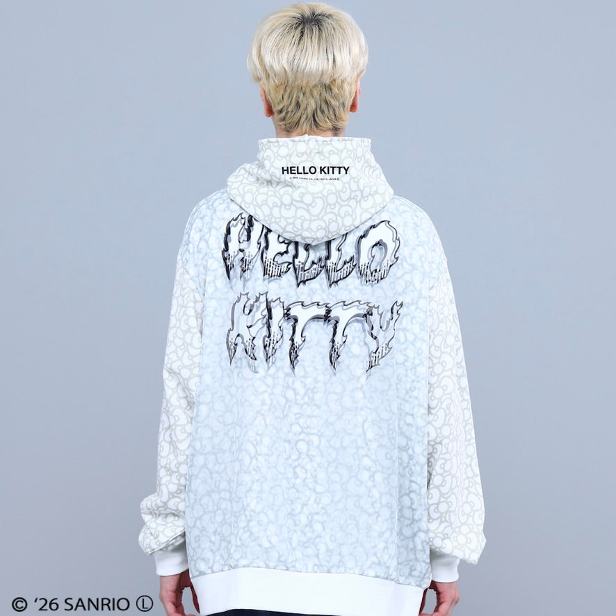 HELLO KITTY RIBBON ZIP PARKA WHITE/BLACK TR-162