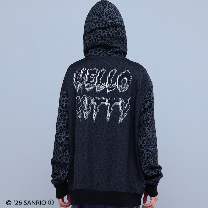 HELLO KITTY RIBBON ZIP PARKA WHITE/BLACK TR-162