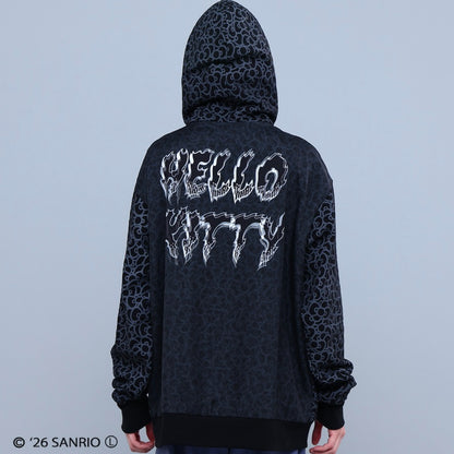 HELLO KITTY RIBBON ZIP PARKA WHITE/BLACK TR-162