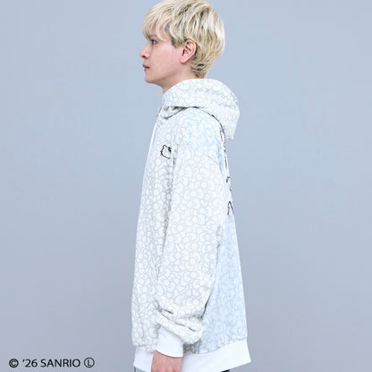 HELLO KITTY RIBBON ZIP PARKA WHITE/BLACK TR-162