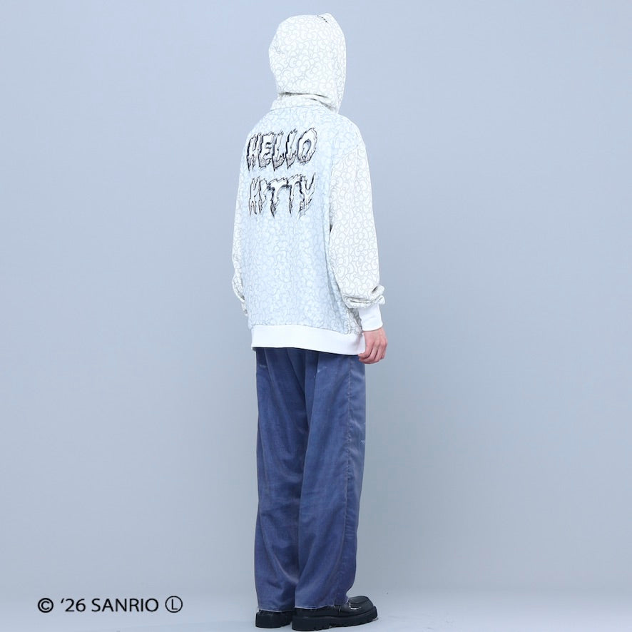 HELLO KITTY RIBBON ZIP PARKA WHITE/BLACK TR-162