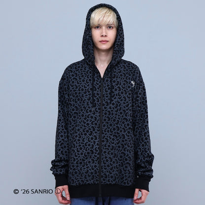 HELLO KITTY RIBBON ZIP PARKA WHITE/BLACK TR-162