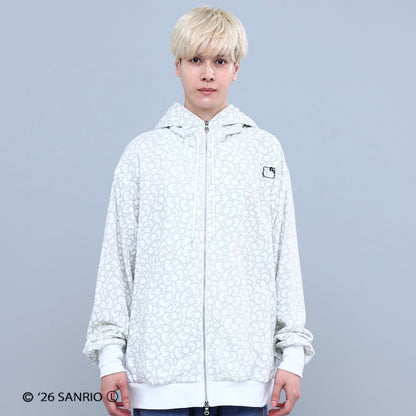 HELLO KITTY RIBBON ZIP PARKA WHITE/BLACK TR-162