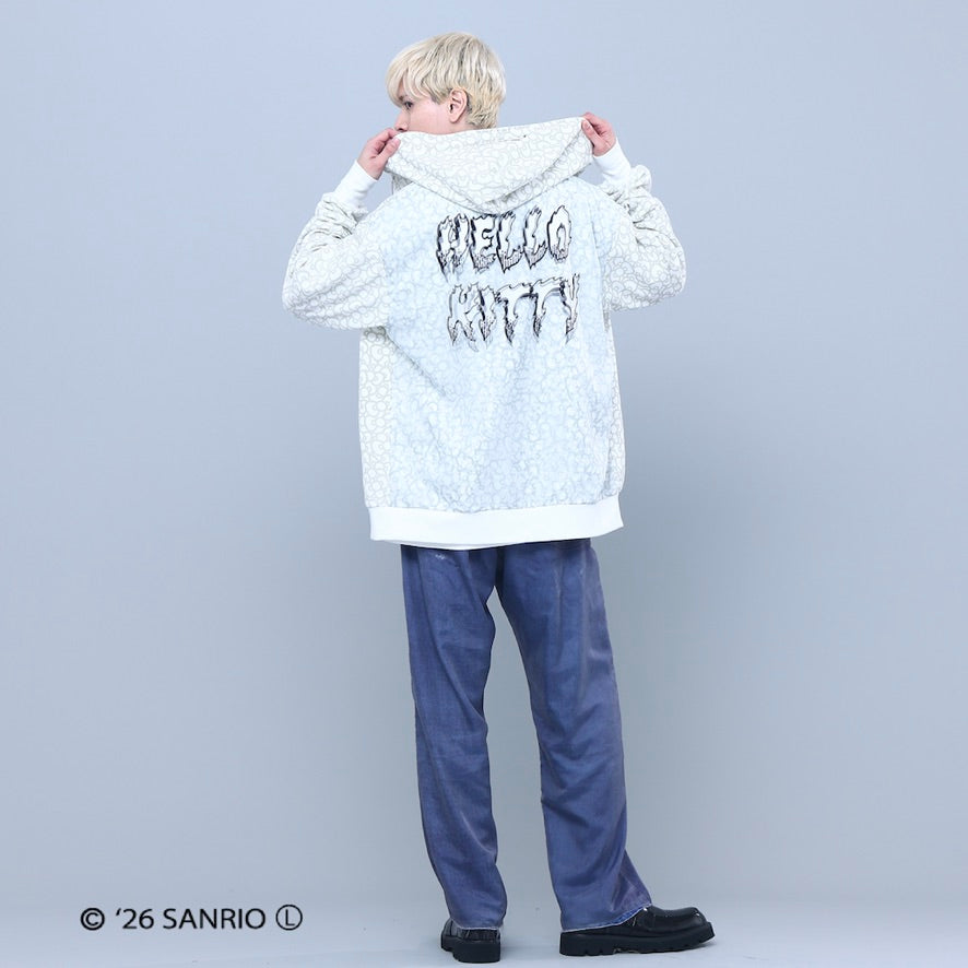 HELLO KITTY RIBBON ZIP PARKA WHITE/BLACK TR-162