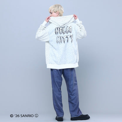HELLO KITTY RIBBON ZIP PARKA WHITE/BLACK TR-162
